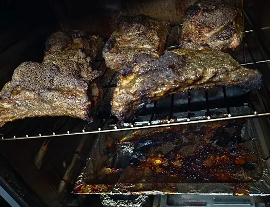 Pork ribs smoking on American hickory at Sunday Best Seoul, Seongdong-gu
